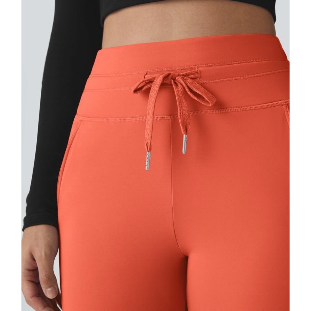 NWT Halara Softlyzero Plush High Waisted Drawstring Joggers in Tigerlily Size XS - Picture 3 of 10